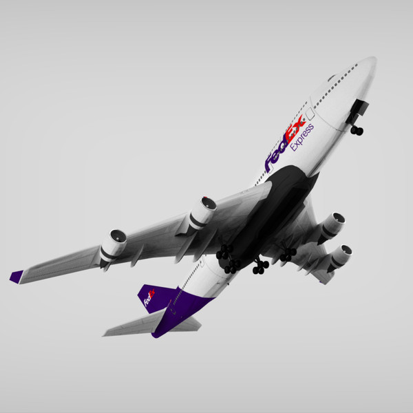3d boeing 747-400 fedex - Boeing 747-400 FedEx... by hybridVFX