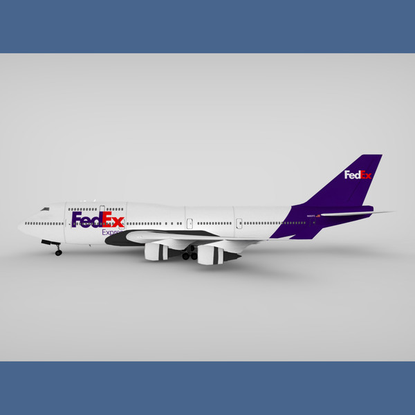 3d boeing 747-400 fedex - Boeing 747-400 FedEx... by hybridVFX