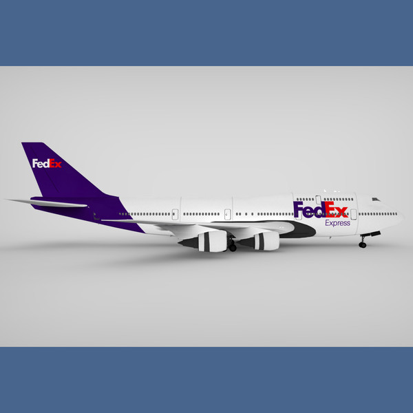 3d boeing 747-400 fedex - Boeing 747-400 FedEx... by hybridVFX