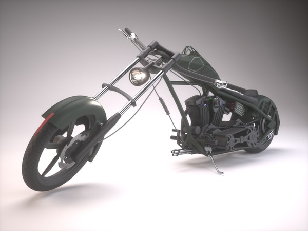 custom chopper bike 3d max - Custom Chopper Bike by android99