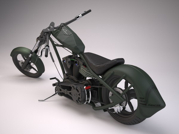 custom chopper bike 3d max - Custom Chopper Bike by android99
