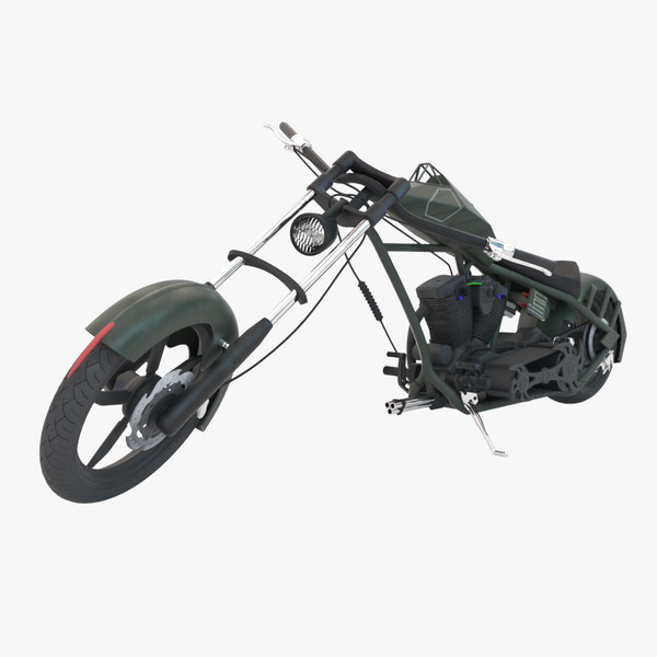 custom chopper bike 3d max - Custom Chopper Bike by android99
