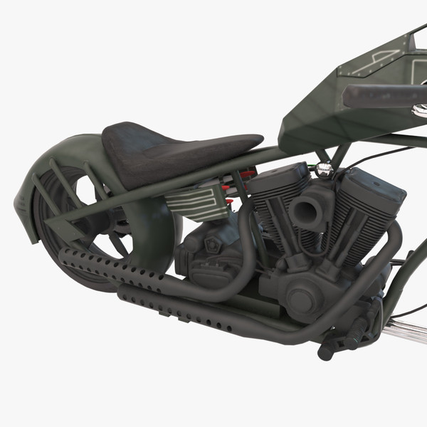 custom chopper bike 3d max - Custom Chopper Bike by android99