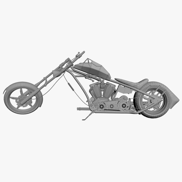 custom chopper bike 3d max - Custom Chopper Bike by android99