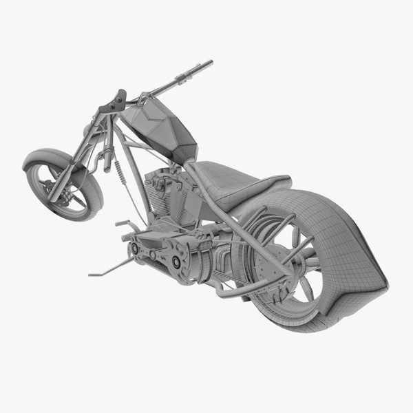custom chopper bike 3d max - Custom Chopper Bike by android99