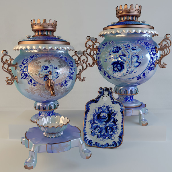 porcelain tea max - Porcelain Tea Russian samovar by FoxCat