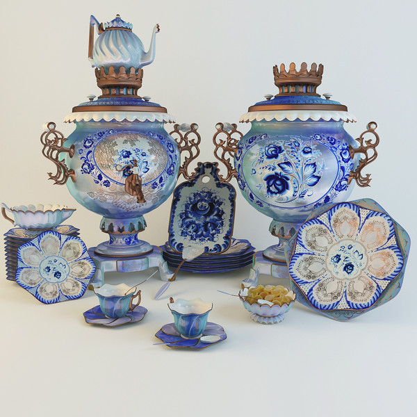 porcelain tea max - Porcelain Tea Russian samovar by FoxCat