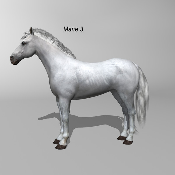 3d model of white looped galloping - Horse ( White ) by MotionCow