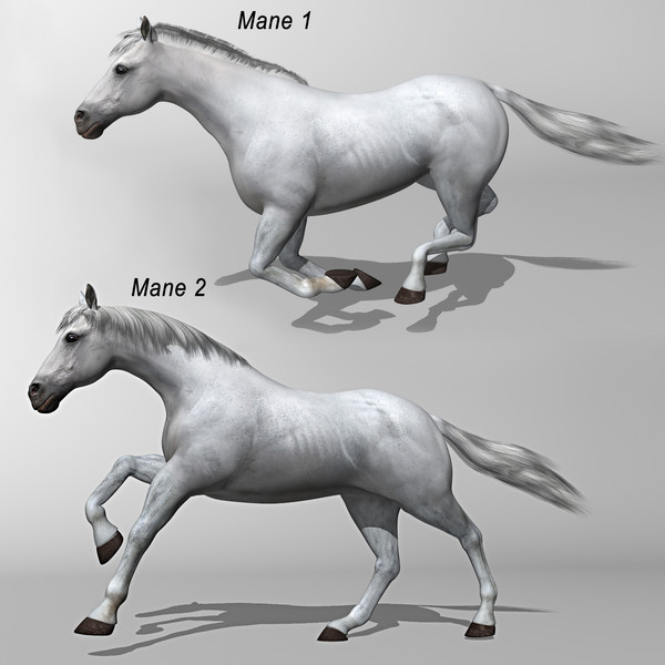 3d model of white looped galloping - Horse ( White ) by MotionCow