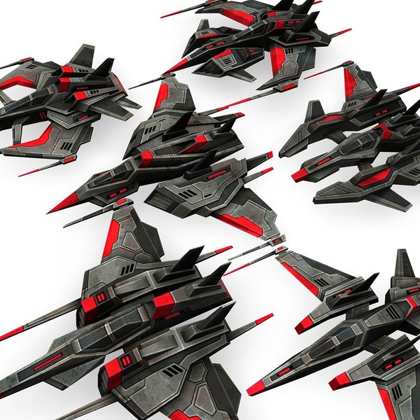 6 dark fighters 3d model - 6_dark_fighters.rar by Angryfly