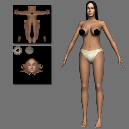 asian woman body 3d model - Asian Woman by indra_p