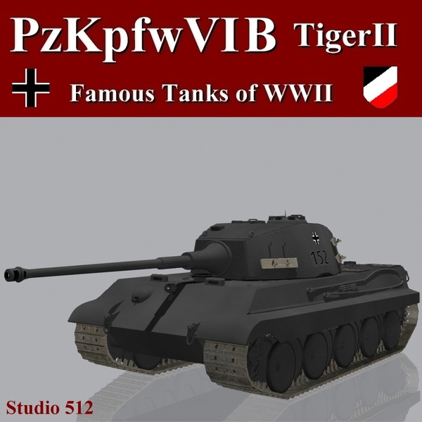 lightwave king tiger tank pzkpfw - PzKpfw VIB TigerII by jhthomas512