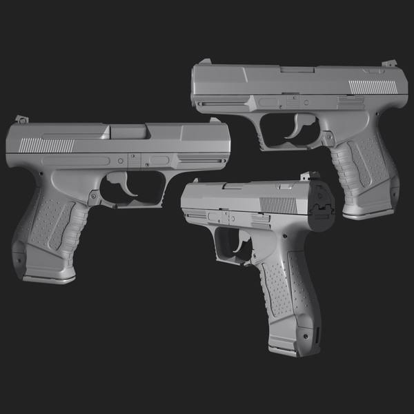 highpoly walther p99 3d max - P99 Highpoly by HardSurface
