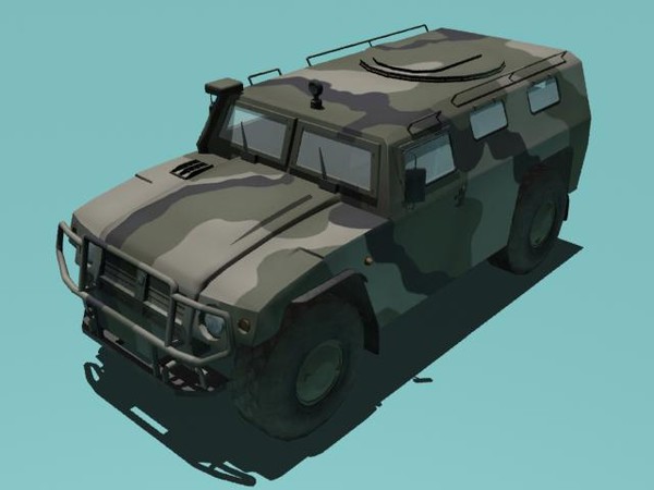 3ds gaz-2330 tigr woodland version - GAZ-2330 Tigr woodland version by kapitan_21