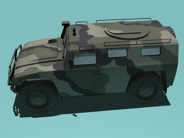 3ds gaz-2330 tigr woodland version - GAZ-2330 Tigr woodland version by kapitan_21