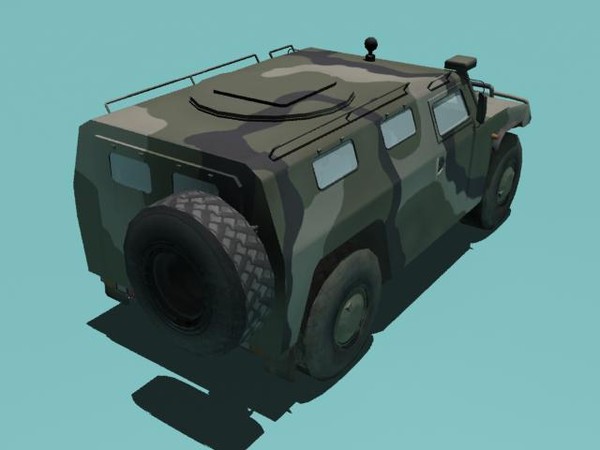3ds gaz-2330 tigr woodland version - GAZ-2330 Tigr woodland version by kapitan_21
