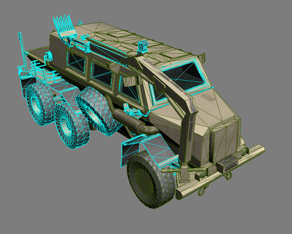 mrap desert buffalo 3d model - Buffalo H MRAP desert version by kapitan_21