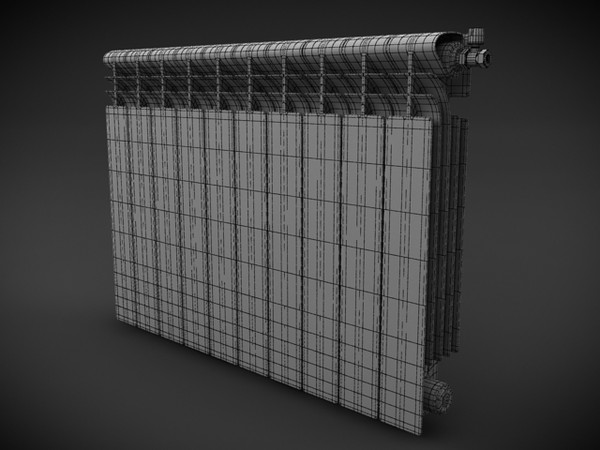 aluminium radiator 3d obj - radiator aluminium by denisVFX
