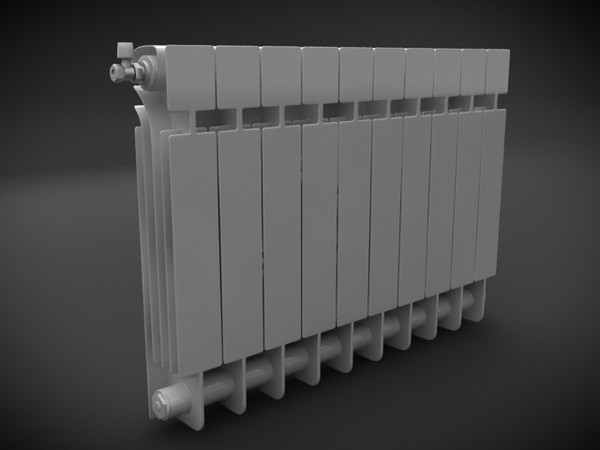 aluminium radiator 3d obj - radiator aluminium by denisVFX