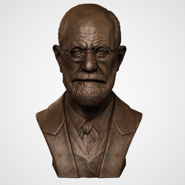 decorative bust freud 3d model - Freud Bust by clay master