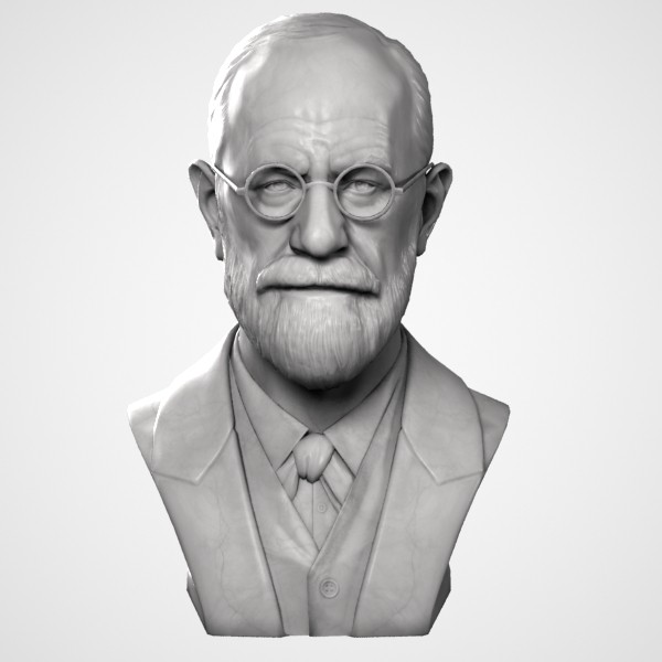 decorative bust freud 3d model - Freud Bust by clay master
