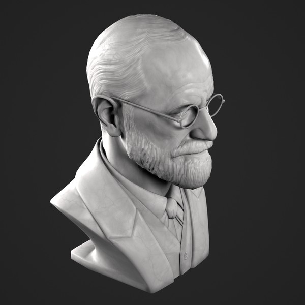 decorative bust freud 3d model - Freud Bust by clay master