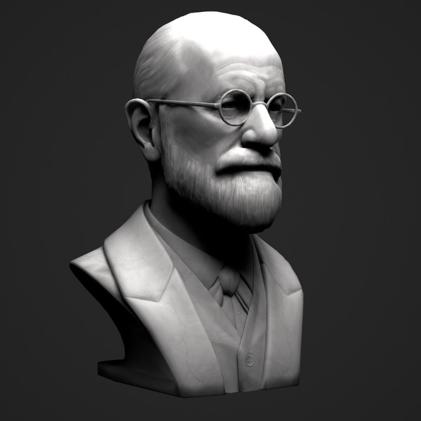 decorative bust freud 3d model - Freud Bust by clay master