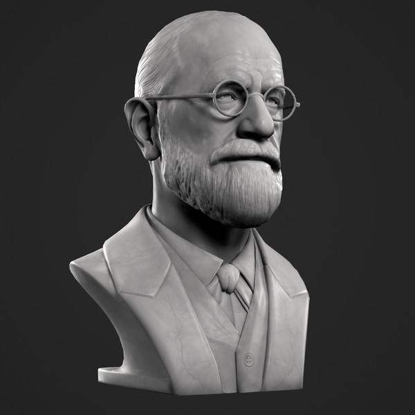 decorative bust freud 3d model - Freud Bust by clay master