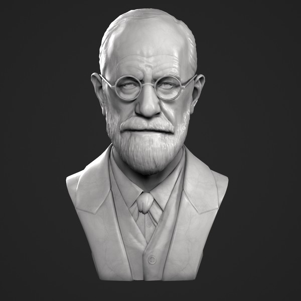 decorative bust freud 3d model - Freud Bust by clay master