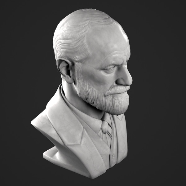 decorative bust freud 3d model - Freud Bust by clay master