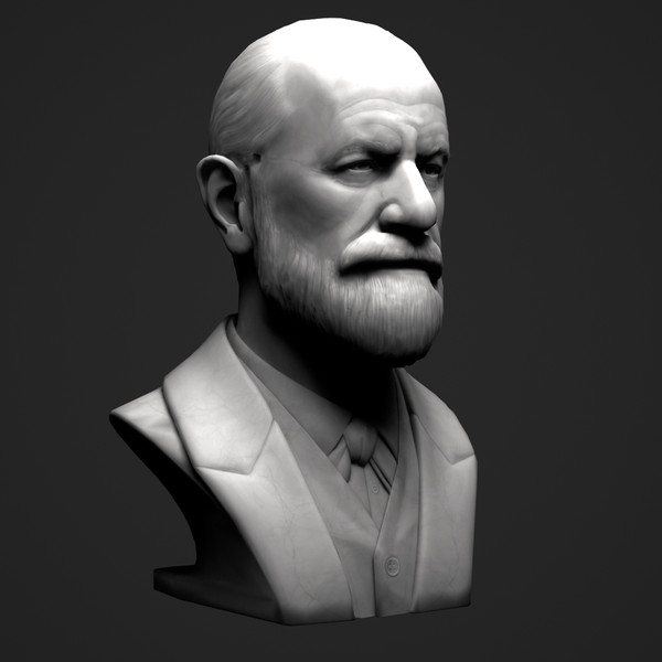decorative bust freud 3d model - Freud Bust by clay master