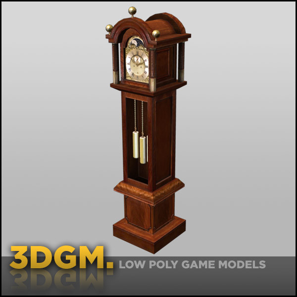 grandfather clock 3d obj - grandfather clock 3DGM by 3D Game Models
