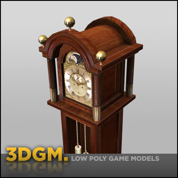grandfather clock 3d obj - grandfather clock 3DGM by 3D Game Models