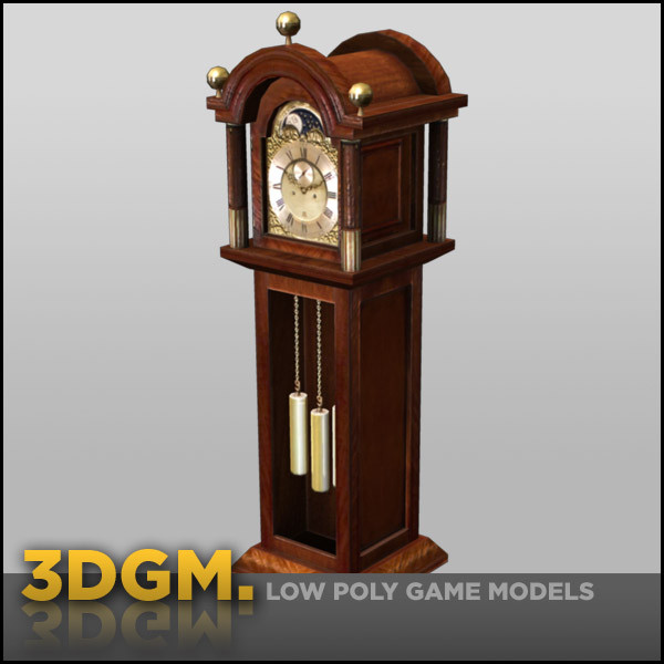 grandfather clock 3d obj - grandfather clock 3DGM by 3D Game Models