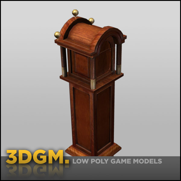 grandfather clock 3d obj - grandfather clock 3DGM by 3D Game Models