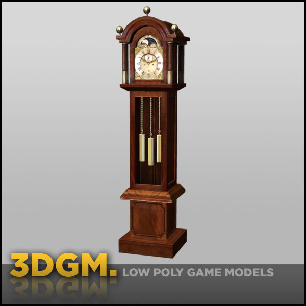 grandfather clock 3d obj - grandfather clock 3DGM by 3D Game Models