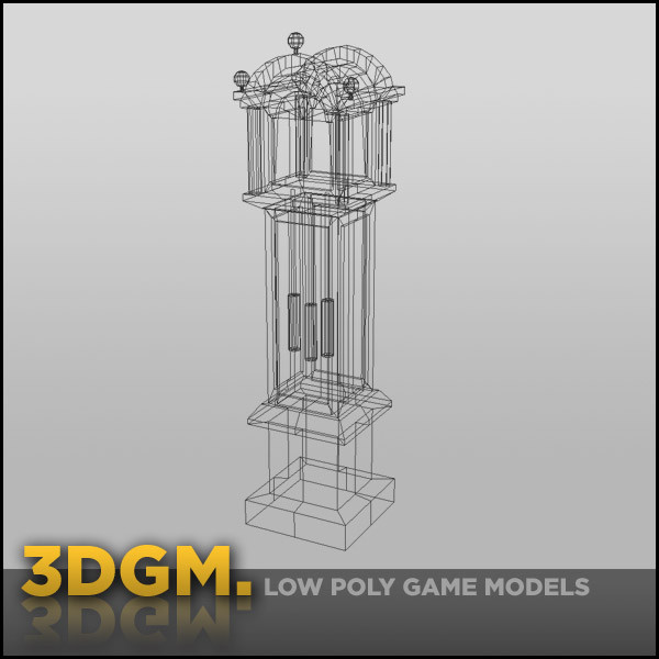 grandfather clock 3d obj - grandfather clock 3DGM by 3D Game Models