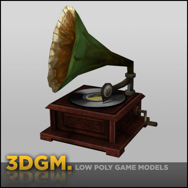 gramophone real time 3d model - Gramophone 3DGM by 3D Game Models