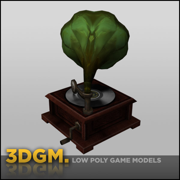 gramophone real time 3d model - Gramophone 3DGM by 3D Game Models