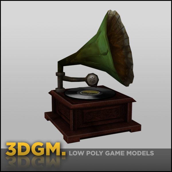 gramophone real time 3d model - Gramophone 3DGM by 3D Game Models