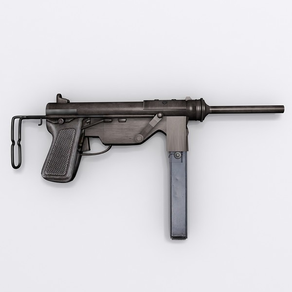 3d model m3 submachine gun pistol - M3 grease gun by Sandu_Bublic