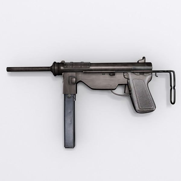 3d model m3 submachine gun pistol - M3 grease gun by Sandu_Bublic