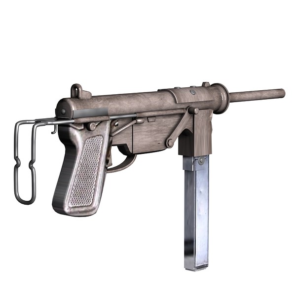 3d model m3 submachine gun pistol - M3 grease gun by Sandu_Bublic