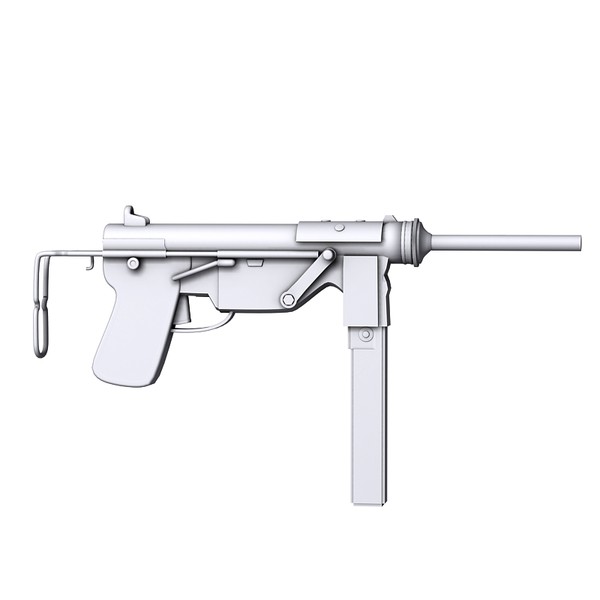3d model m3 submachine gun pistol - M3 grease gun by Sandu_Bublic