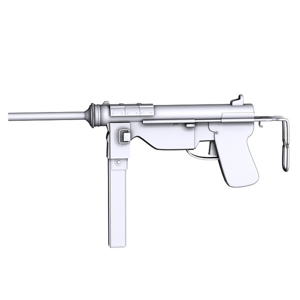 3d model m3 submachine gun pistol - M3 grease gun by Sandu_Bublic