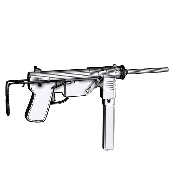 3d model m3 submachine gun pistol - M3 grease gun by Sandu_Bublic