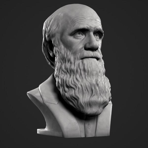 3ds max decorative bust darwin - Darwin Bust by clay master