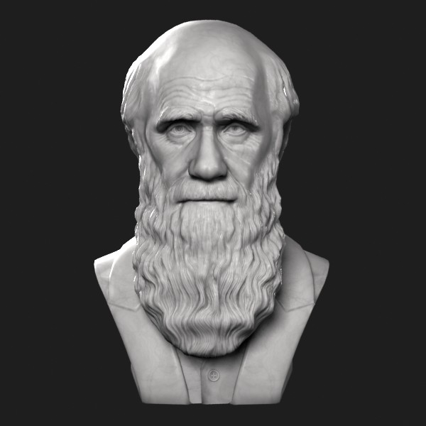 3ds max decorative bust darwin - Darwin Bust by clay master