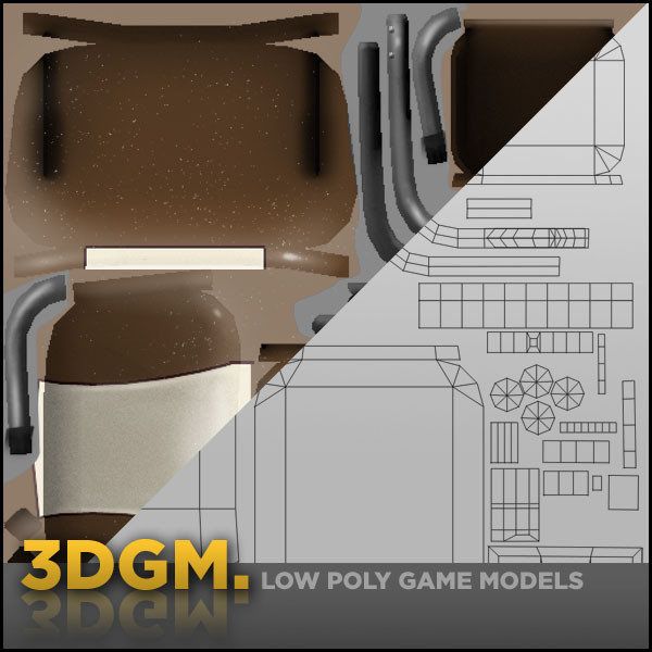 chair retro 3dgm 3d model - chair retro design 3DGM by 3D Game Models