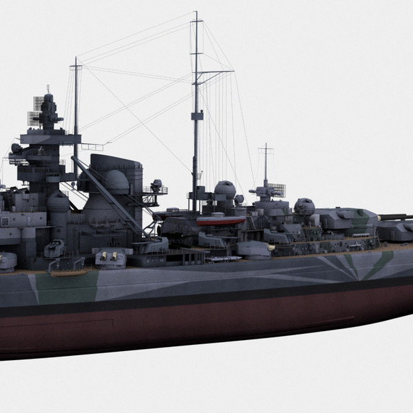 3d model tirpitz ship - Battleship Tirpitz by NURMS